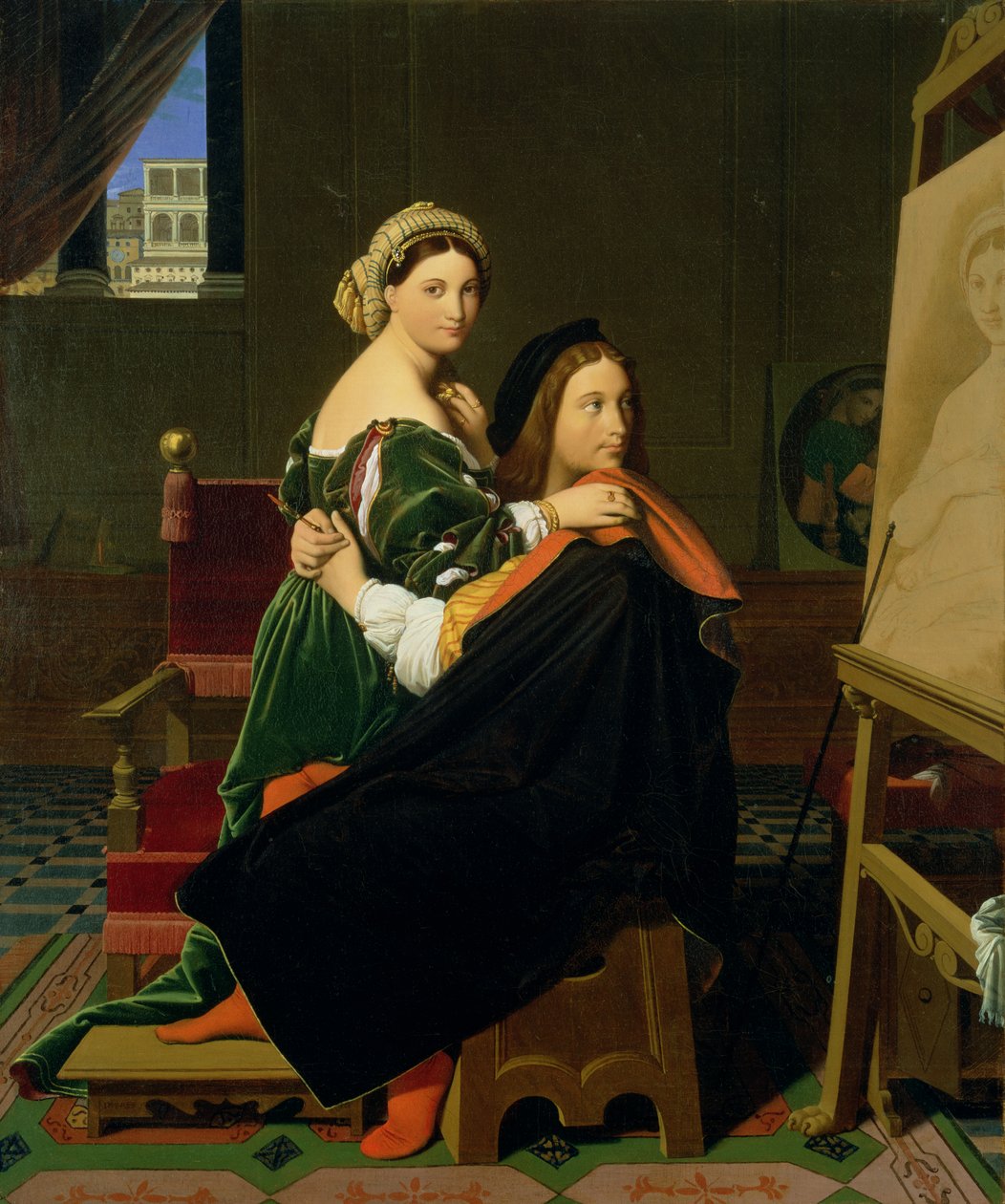 Raphael a Fornarina, 1814 od Jean Auguste Dominique Ingres