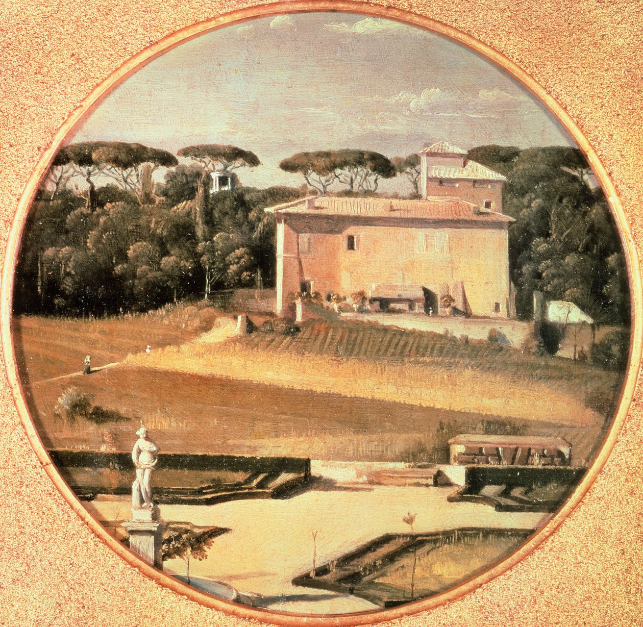 Raphaelovo kasino při pohledu z Villa Borghese v Římě od Jean Auguste Dominique Ingres