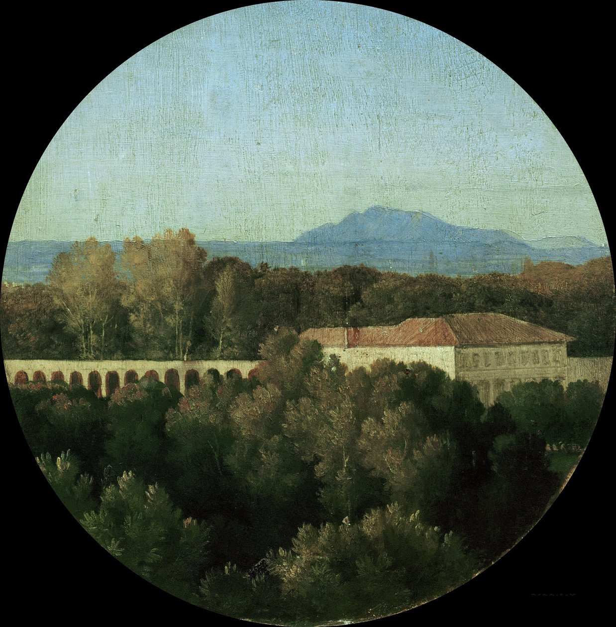 Římská krajina s akuaduktem Villa Borghese, 1807. od Jean Auguste Dominique Ingres