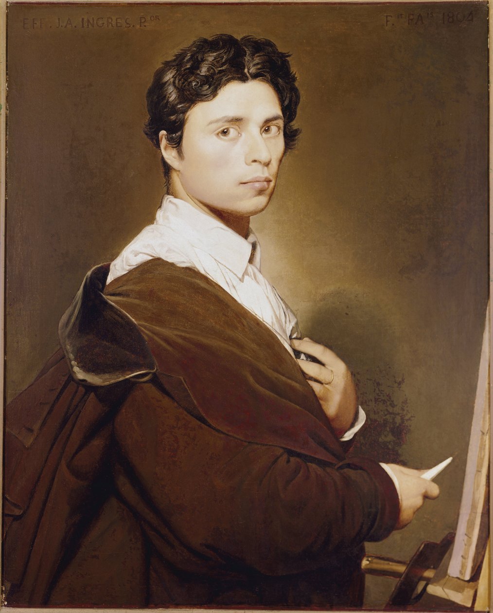 Autoportrét ve 24 letech - obraz Jean Auguste Dominique Ingres (1780-1867) Olej na plátně od Jean Auguste Dominique Ingres