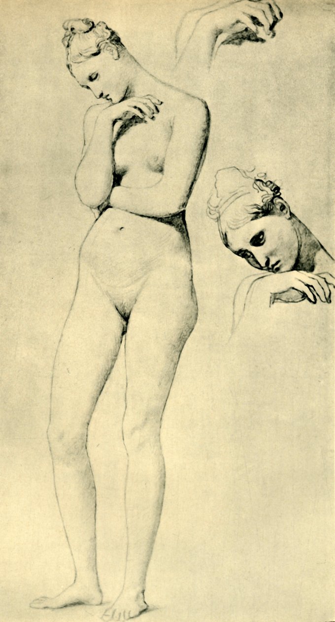 Studie k postavě Stratonic, c1834-1840, 1943. od Jean Auguste Dominique Ingres