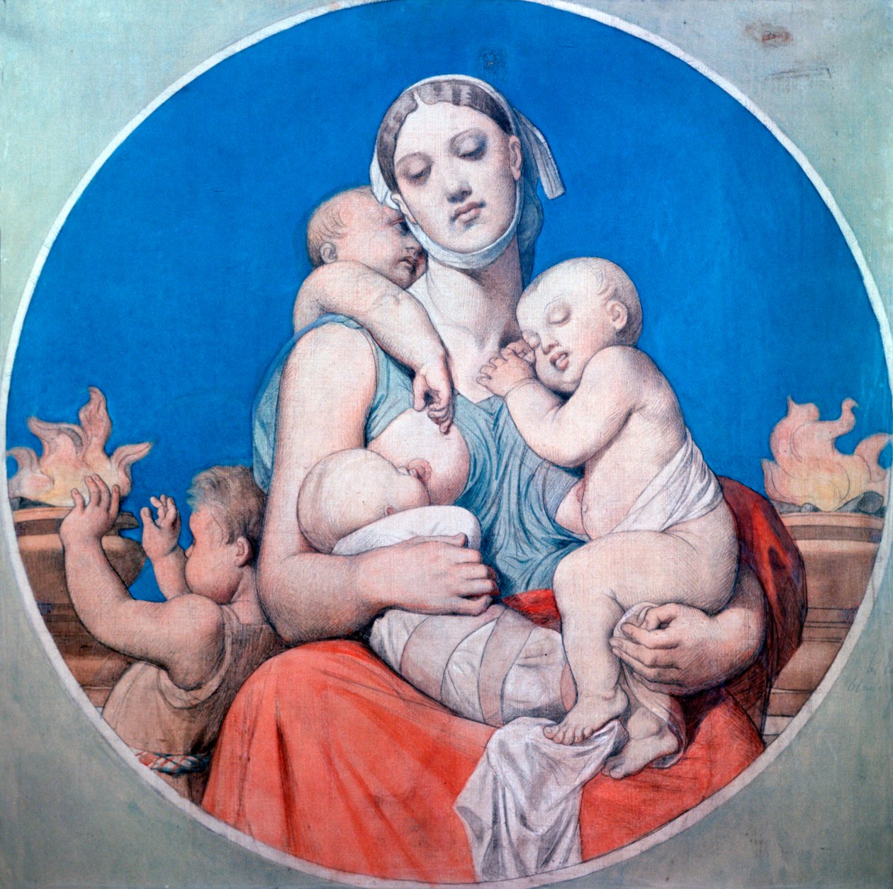 Studie pro barevné sklo v kapli svatého Ferdinanda, 1833 od Jean Auguste Dominique Ingres