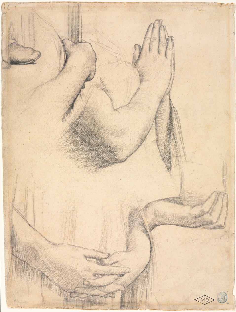 Studie rukou, 1842. od Jean Auguste Dominique Ingres