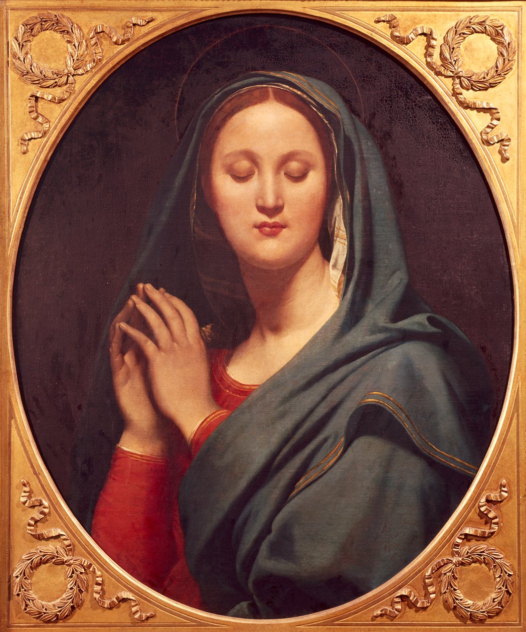 Virgin of Blue Veil od Jean Auguste Dominique Ingres (1780-1867), olej na plátně, 77x65 cm od Jean Auguste Dominique Ingres