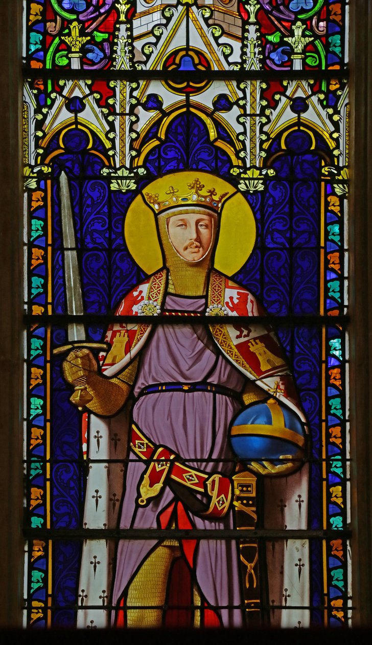 Okno zobrazující svatého Ferdinanda (portrét prince Ferdinanda d
