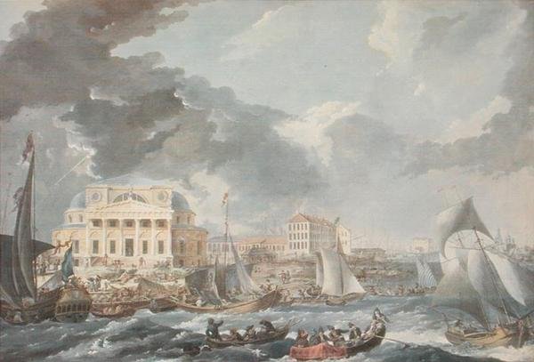 Burza cenných papírů v Petrohradě, 1787 od Jean Balthazard de la Traverse