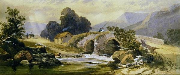 Malý most (akvarel) od Jean Baptiste Antoine Guillemet