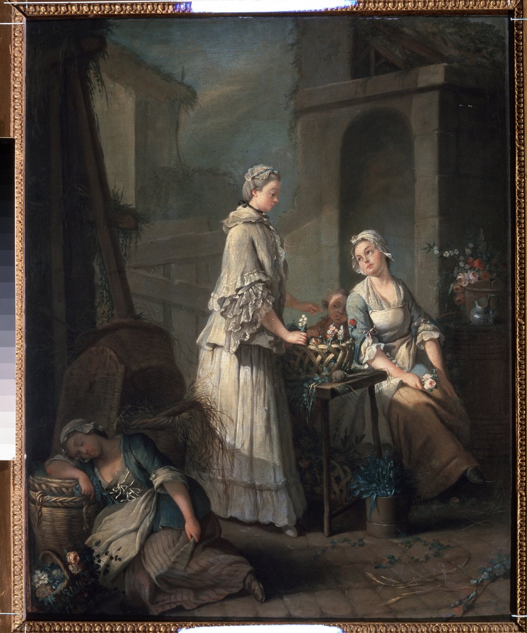 ""Květinářka"" (Květinářka) Obraz Jean-Baptiste (Jean Baptiste) Charpentier (1728-1806) 1795-1799 Puškinovo muzeum, Moskva od Jean Baptiste Charpentier