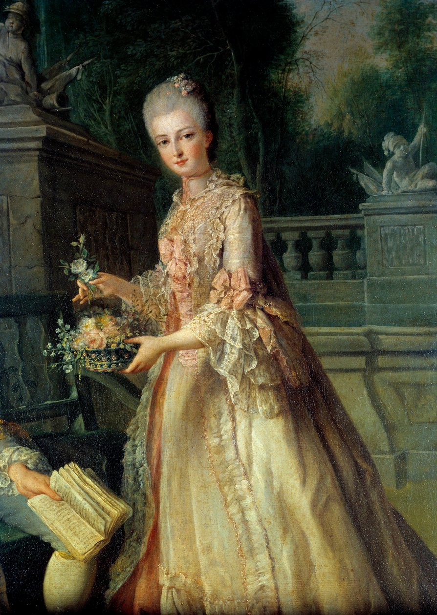 Portrét Louise Adelaide, budoucí vévodkyně z Orleansu (1753-1821) Detail. Obraz Jean Baptiste Charpentier (1728-1806) 18. stol. od Jean Baptiste Charpentier
