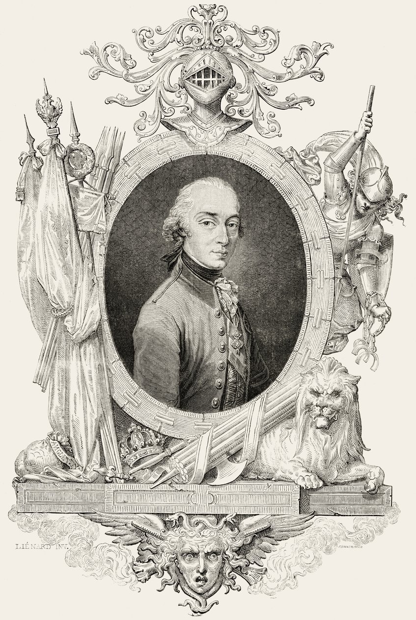 Karel XIV. (1763-1844): král Švédska a Norska a princ Ponte Corvo, vyryto Pannemakerem (rytina) od Jean Baptiste (after) Lienard