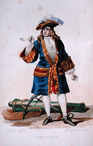 Portrét Jeana Barta (1651-1702) kolem roku 1830 (barevná rytina) od Jean Baptiste (after) Mauzaisse