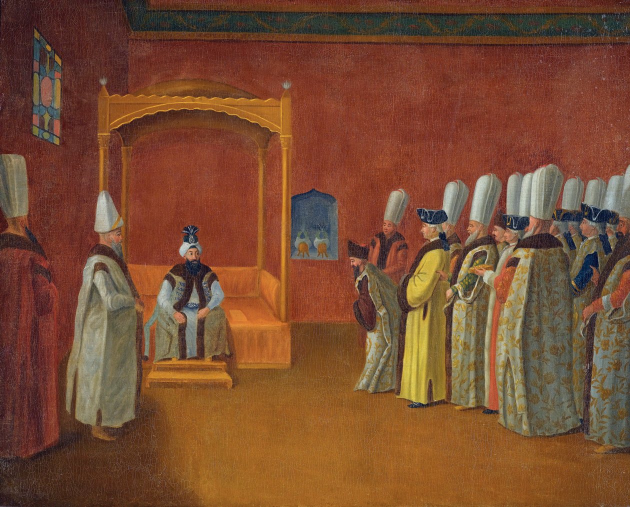 Sultan Ahmed III (Ahmet III) (1673-1736) Přijetí evropské velvyslanecké delegace v paláci Topkapi par Vanmour (Van Mour), Jean-Baptiste od Jean Baptiste (circle of) Vanmour