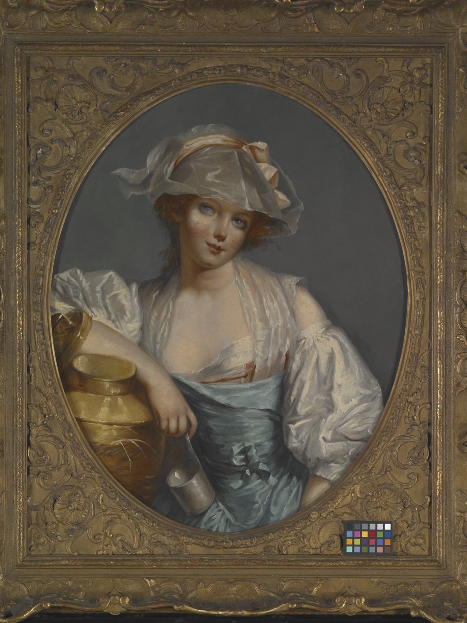 Mladá služebná (olej na plátně) od Jean Baptiste (school of) Greuze