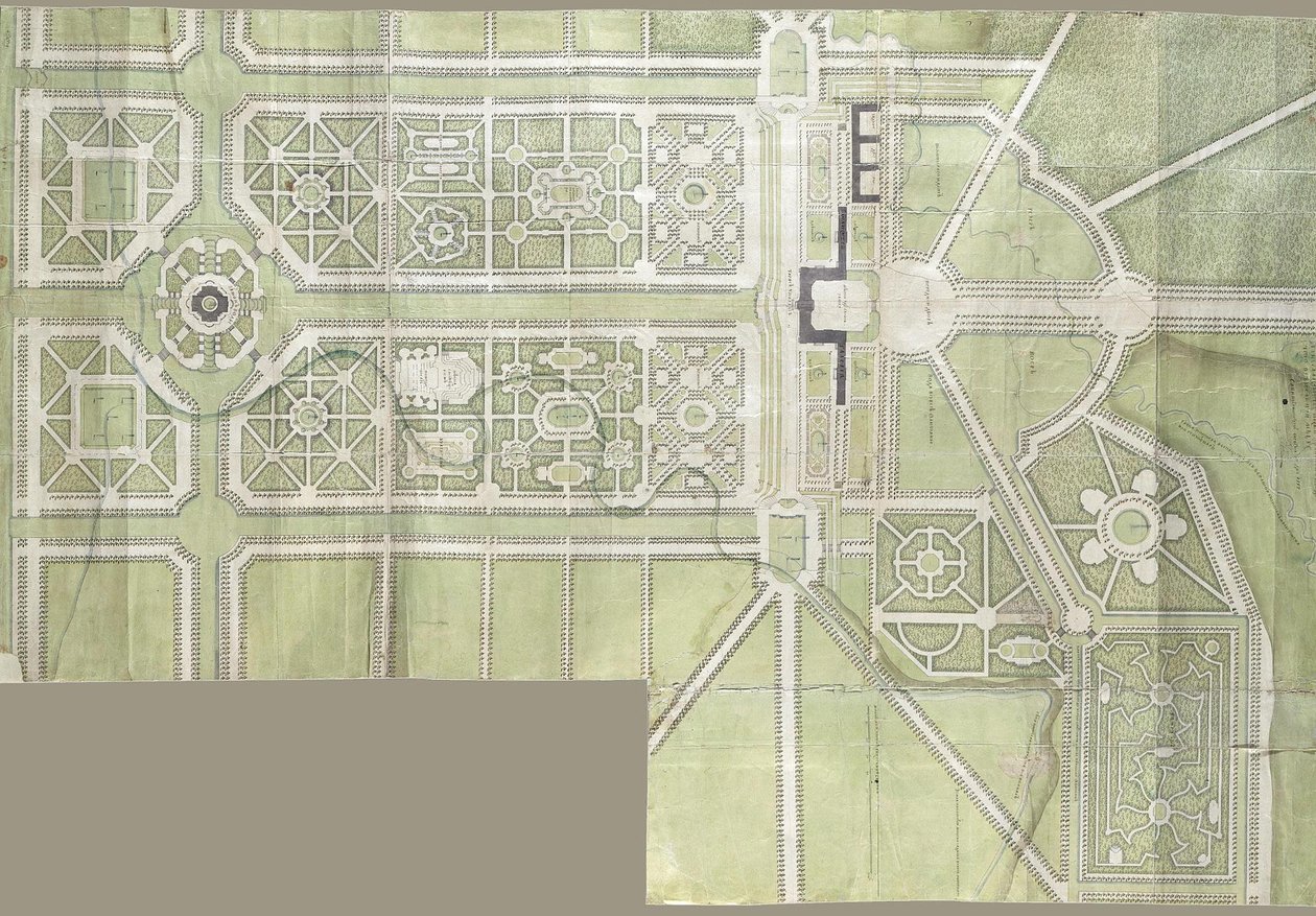 Návrh paláce a parku Střelna, 1717 od Jean Baptiste Alexandre Le Blond