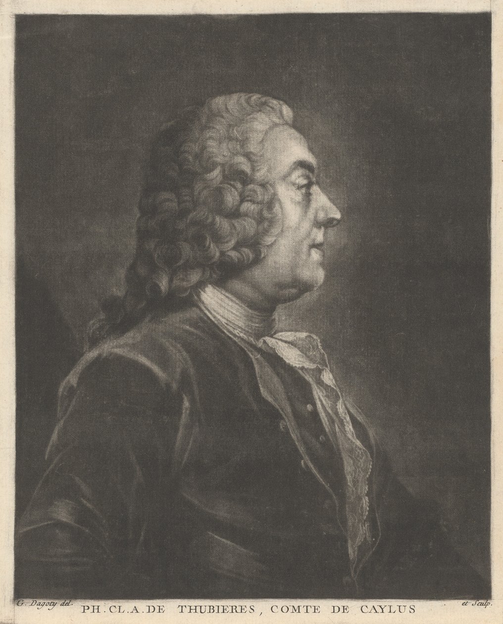 Ph. Cl. A. de Thubières, hrabě z Caylus od Jean Baptiste André Gautier Dagoty