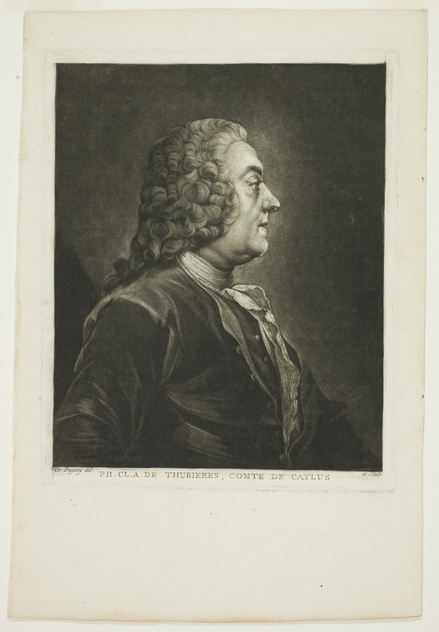 Philippe Claude Tubières, hrabě z Caylusu od Jean Baptiste Andre Gautier D