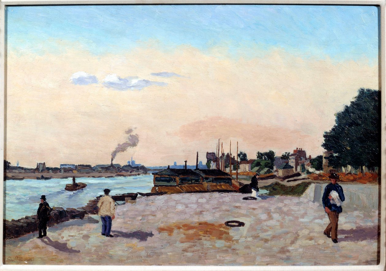 Bercy dok kolem roku 1874. Obraz Jean Baptiste Armand Guillaumin (1841-1927) od Jean Baptiste Armand Guillaumin