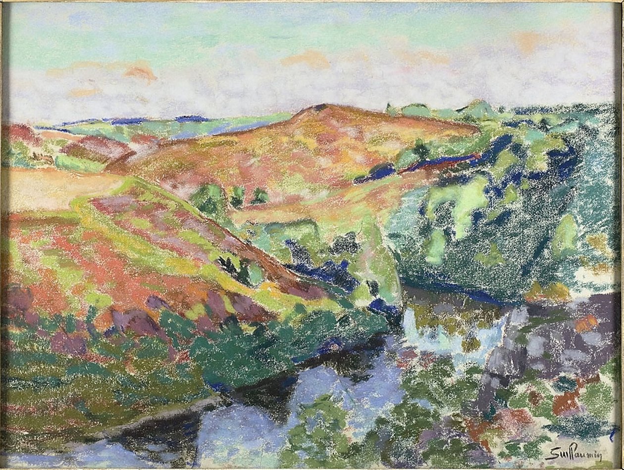 Krajina v Crozantu, kolem roku 1898 (pastel na krémovém papíře) od Jean Baptiste Armand Guillaumin