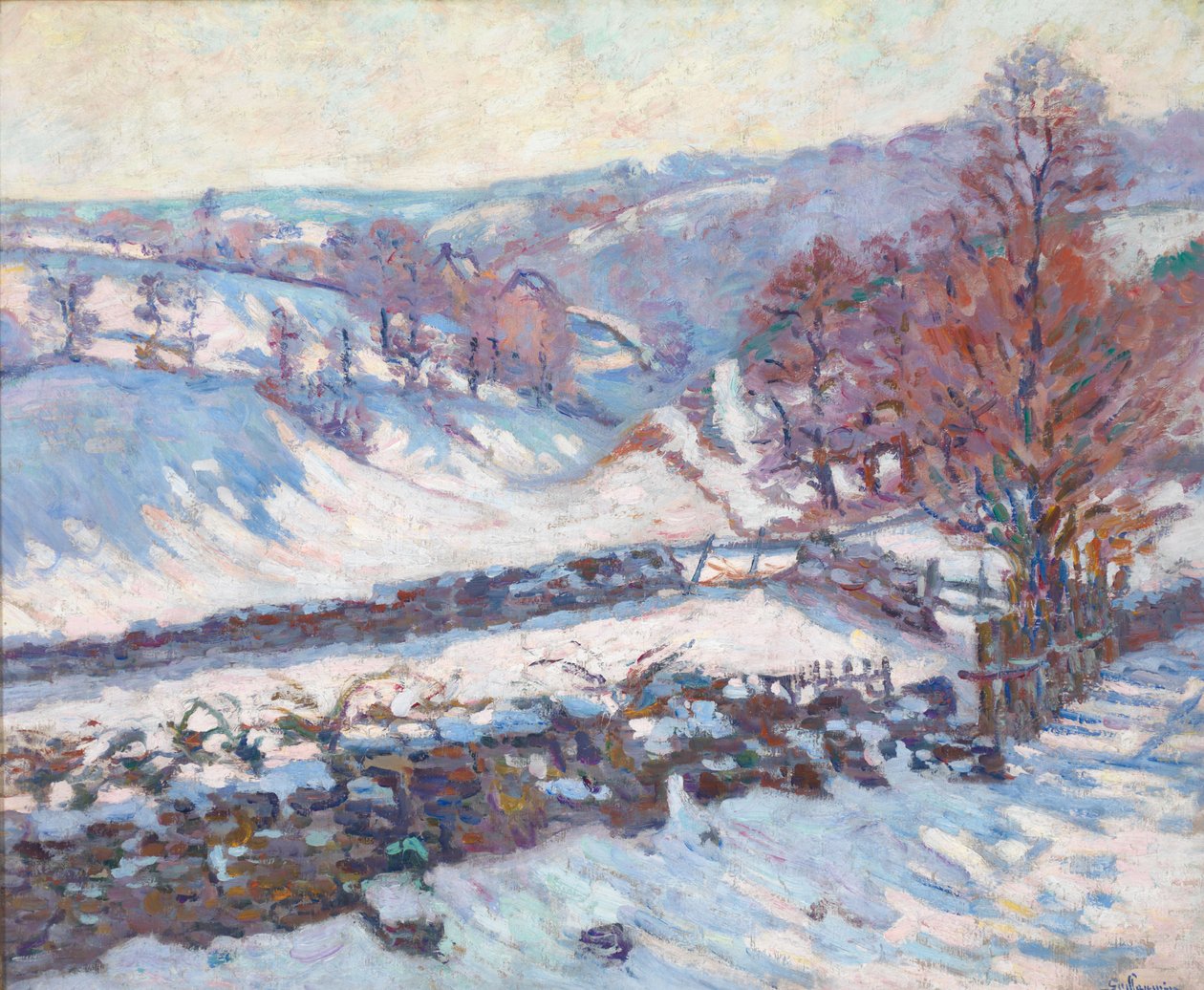 Zasněžená krajina v Crozantu od Jean Baptiste Armand Guillaumin