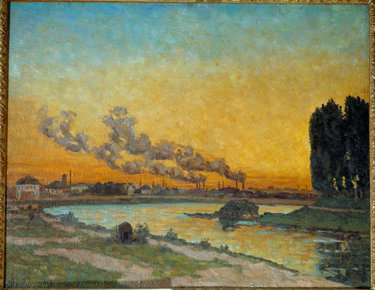 Západ slunce v Ivry Obraz Jean Baptiste Armand Guillaumin (1841-1927) Slunce 19. století. 0,65x0,81 m Paříž, muse d
