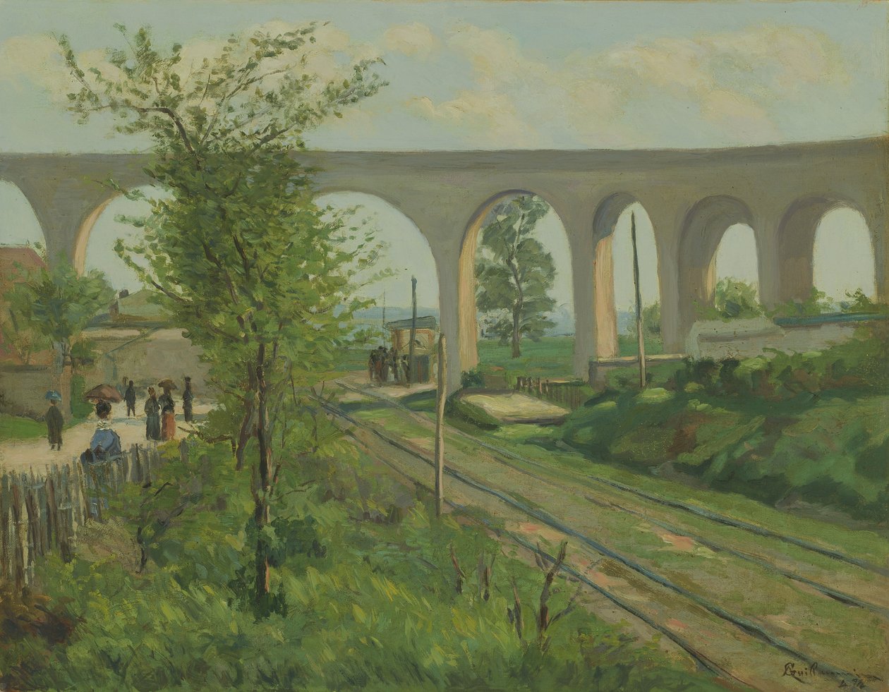 Akvadukt Arcueil na železničním přejezdu Sceaux, 1874 od Jean Baptiste Armand Guillaumin