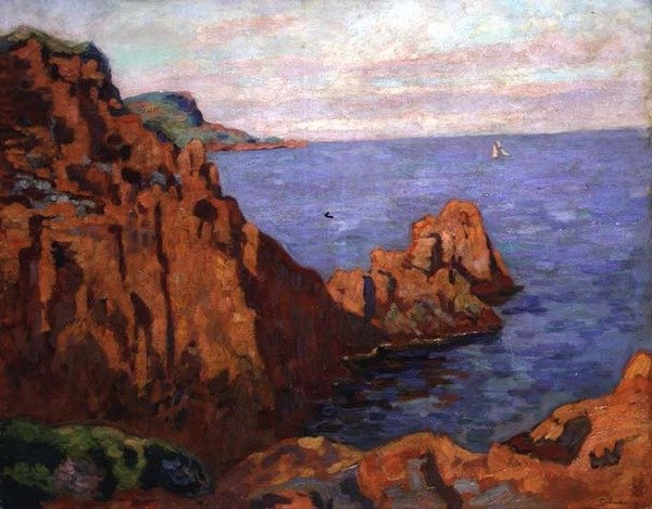 The Red Rocks, cca 1910 (olej na plátně) od Jean Baptiste Armand Guillaumin