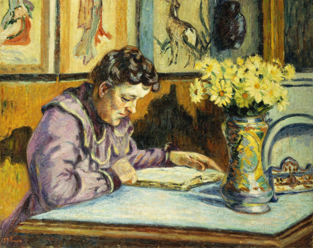 Žena čtení; Žena čtení, kolem 1895 od Jean Baptiste Armand Guillaumin
