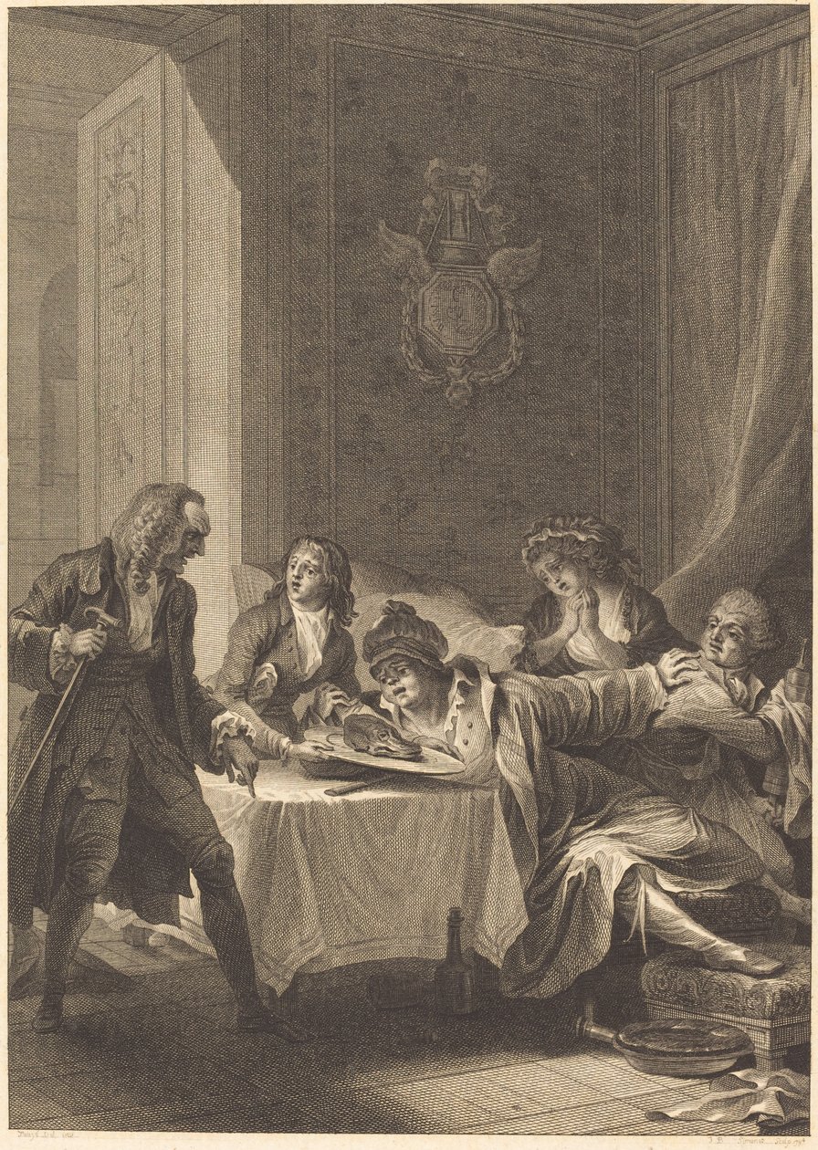 Obžerství od Jean Baptiste Blaise Simonet after Jacques Louis François Touzé