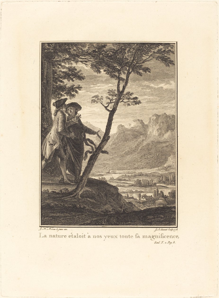 Příroda nám před očima ukazovala veškerou svou nádheru od Jean Baptiste Blaise Simonet after Jean Michel Moreau