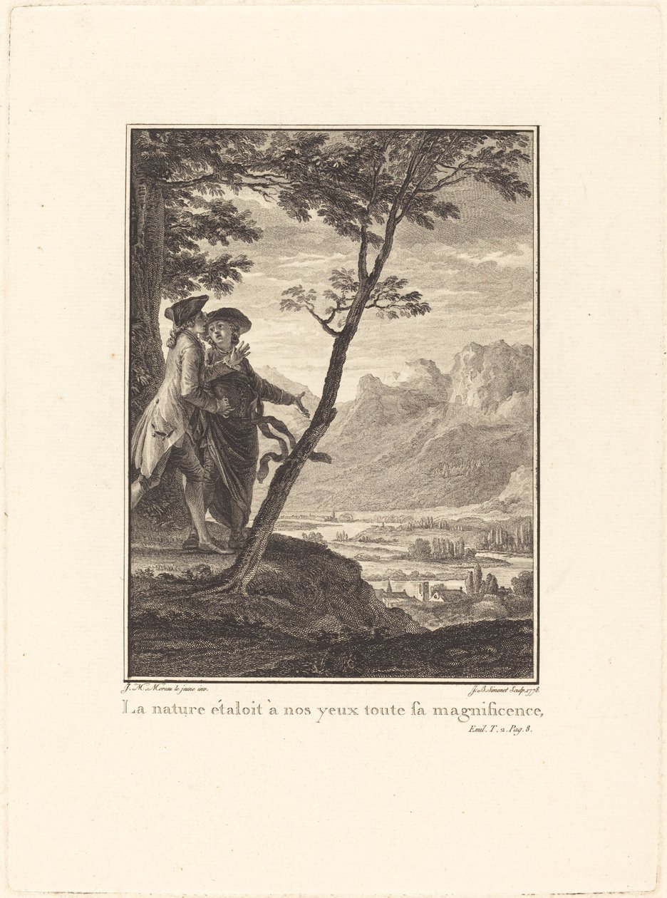 Příroda nám před očima ukazovala veškerou svou nádheru od Jean Baptiste Blaise Simonet after Jean Michel Moreau