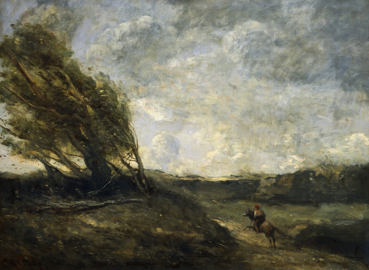 Závan větru od Jean Baptiste Camille Corot