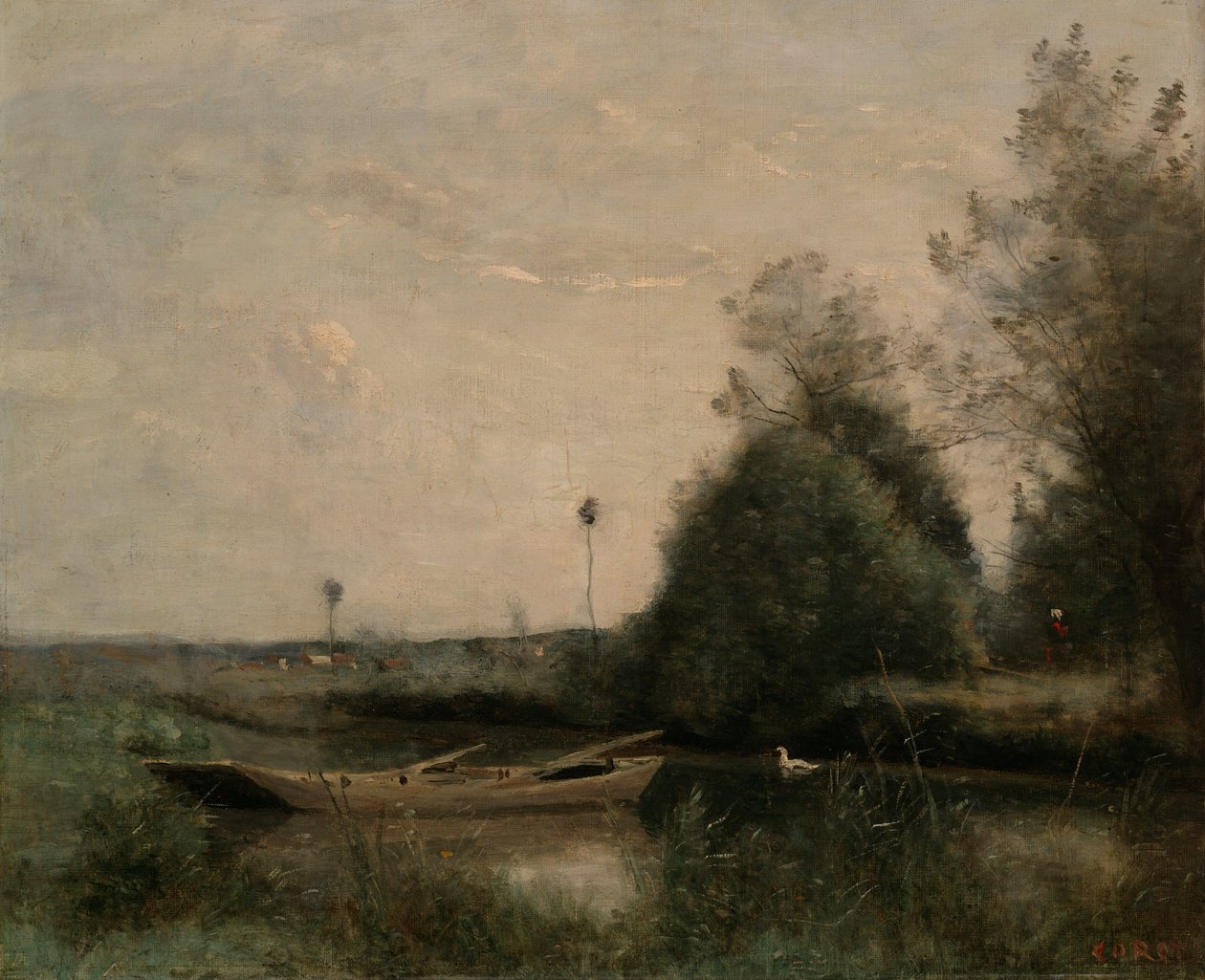 Rybník v Mortain od Jean Baptiste Camille Corot