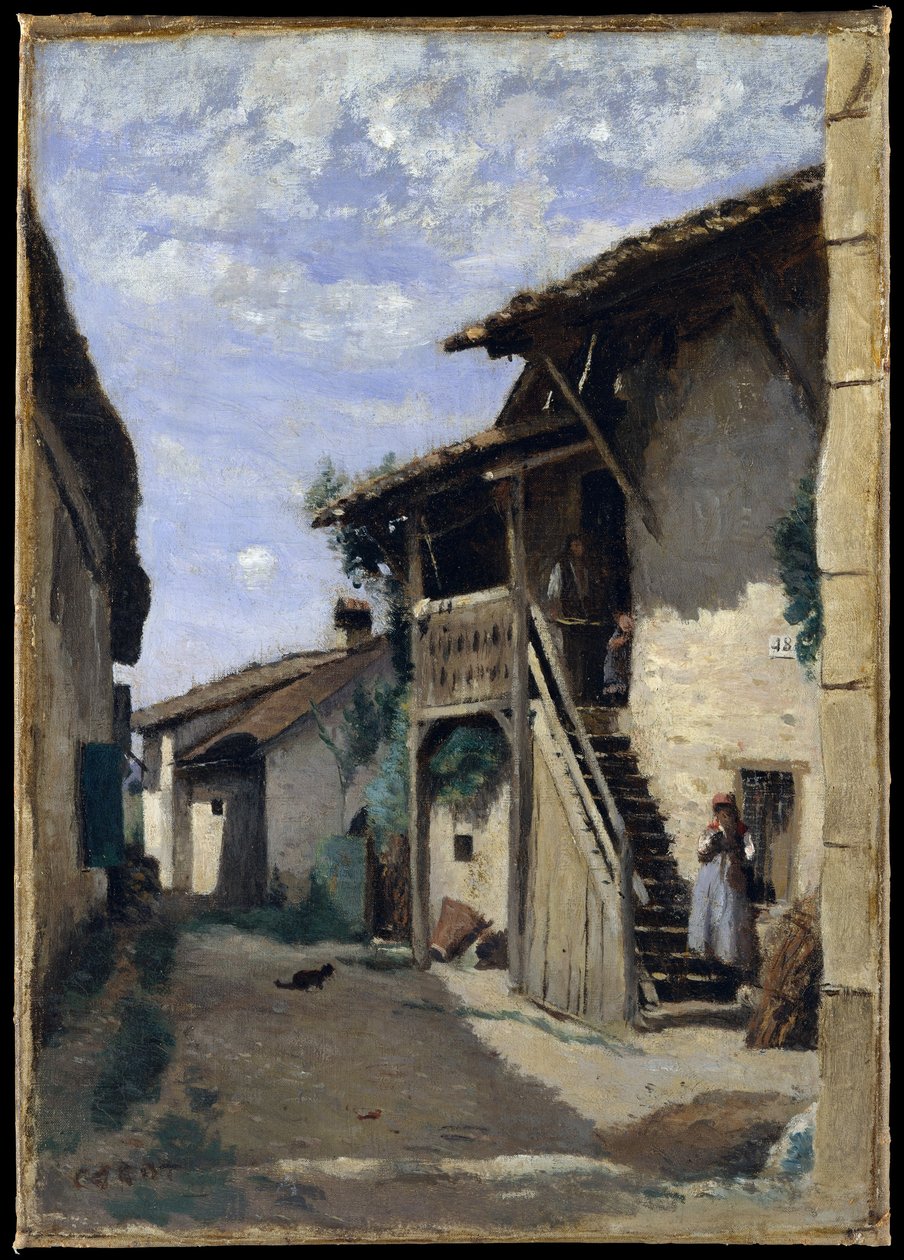 A Village Street, Dardagny od Jean Baptiste Camille Corot