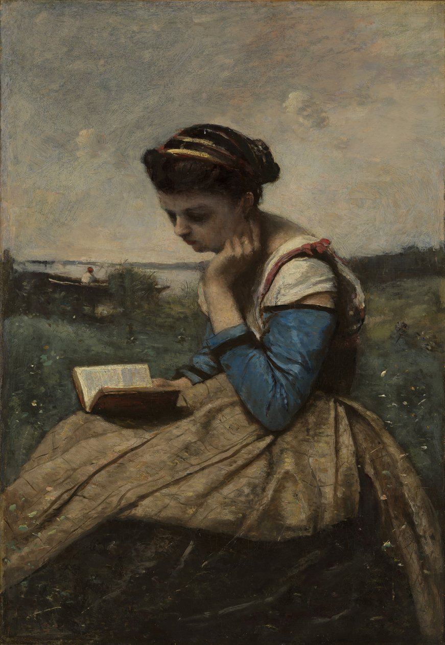 A Woman Reading, 1869 a 1870. od Jean Baptiste Camille Corot