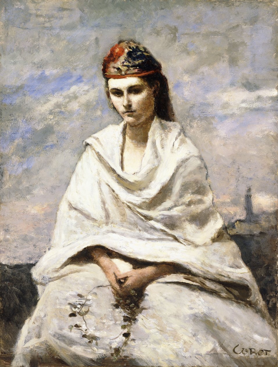 Mladý Řek s bílým šátkem, kolem 1868-70 od Jean Baptiste Camille Corot
