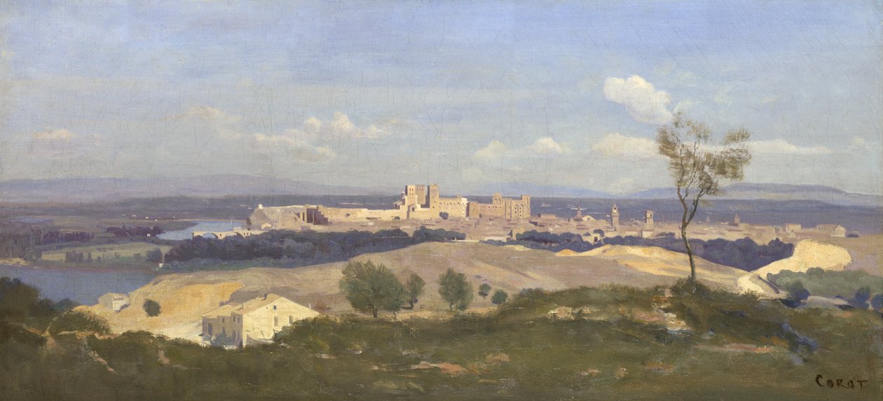 Avignon ze západu, 1836 od Jean Baptiste Camille Corot