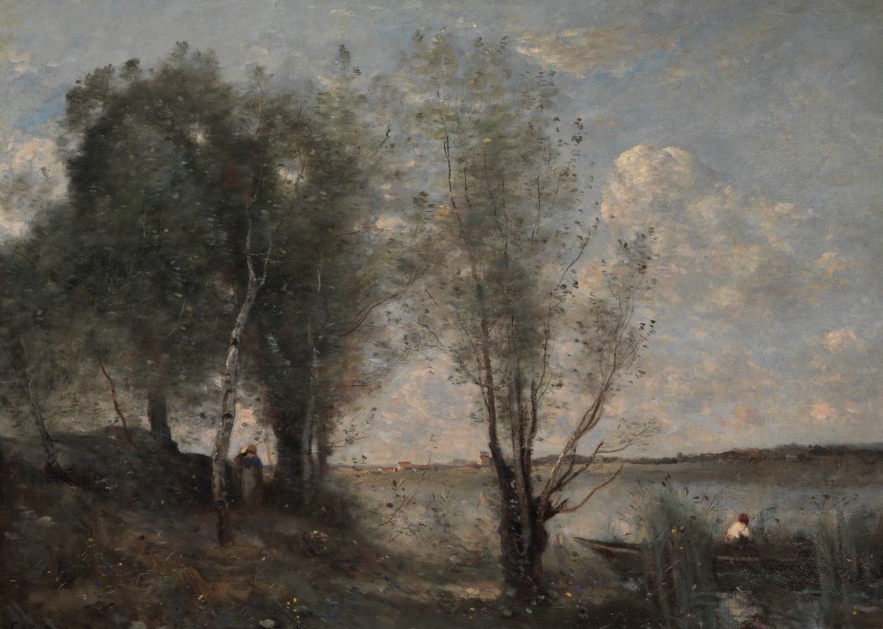 Boatman Among the Reeds, ca. 1865. od Jean-Baptiste-Camille Corot