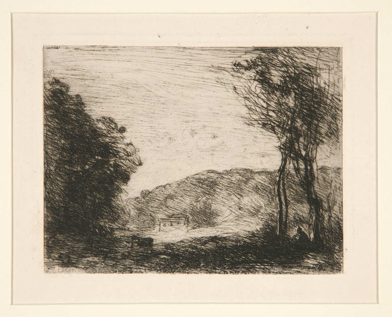 Campagne Bois?e (zalesněný venkov) od Jean Baptiste Camille Corot
