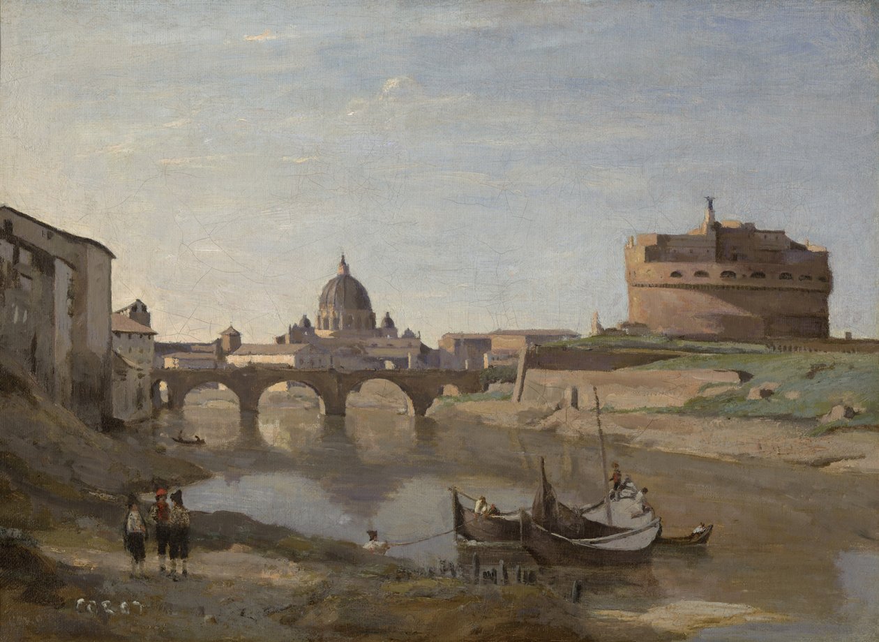 Castel Sant "Angelo, Řím, kolem 1830-32 od Jean Baptiste Camille Corot