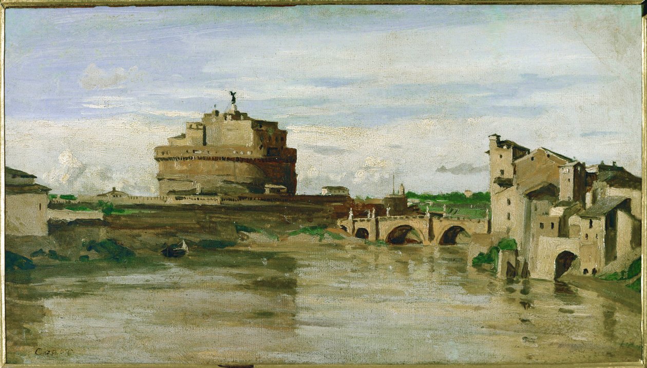 Andělský hrad v Římě, Itálie ... od Jean Baptiste Camille Corot