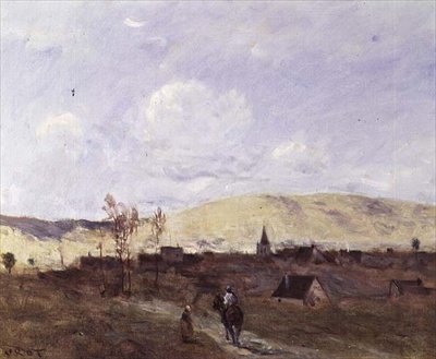Kavalír na dohled vesnice od Jean Baptiste Camille Corot