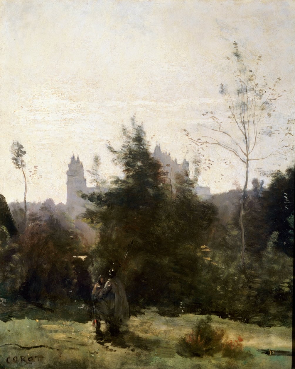Chateau de Pierrefonds, 60. léta 19. století. od Jean Baptiste Camille Corot