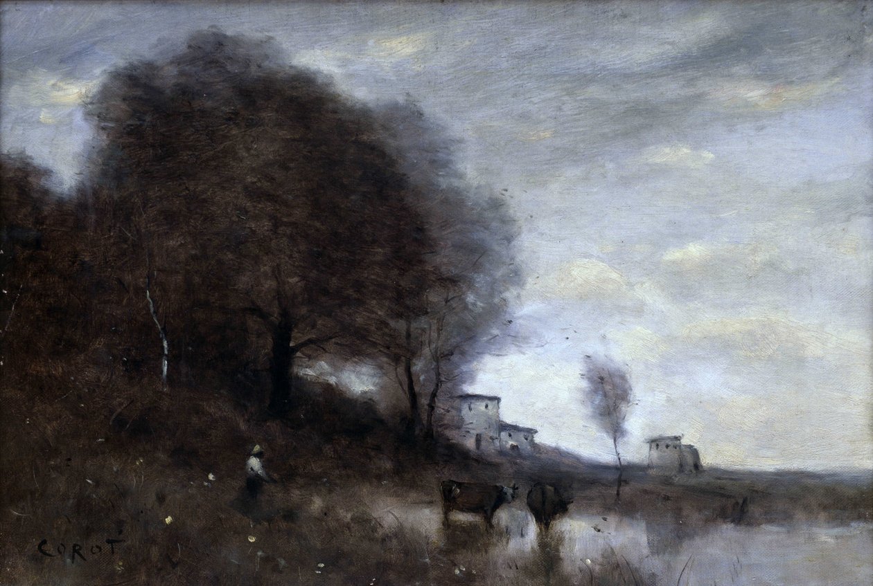 Venkovská krajina (olej na plátně) od Jean Baptiste Camille Corot