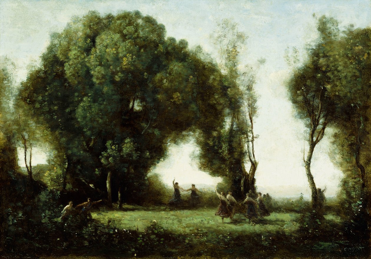 Tanec nymf, od Jean Baptiste Camille Corot