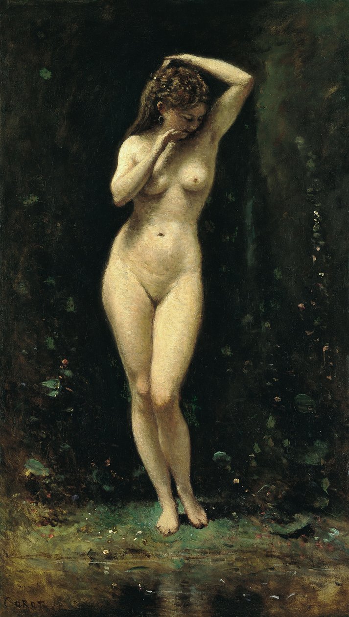 Diana koupání ve fontáně od Jean Baptiste Camille Corot