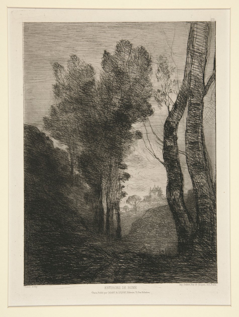 Environs de Rome (blízko Říma) od Jean Baptiste Camille Corot