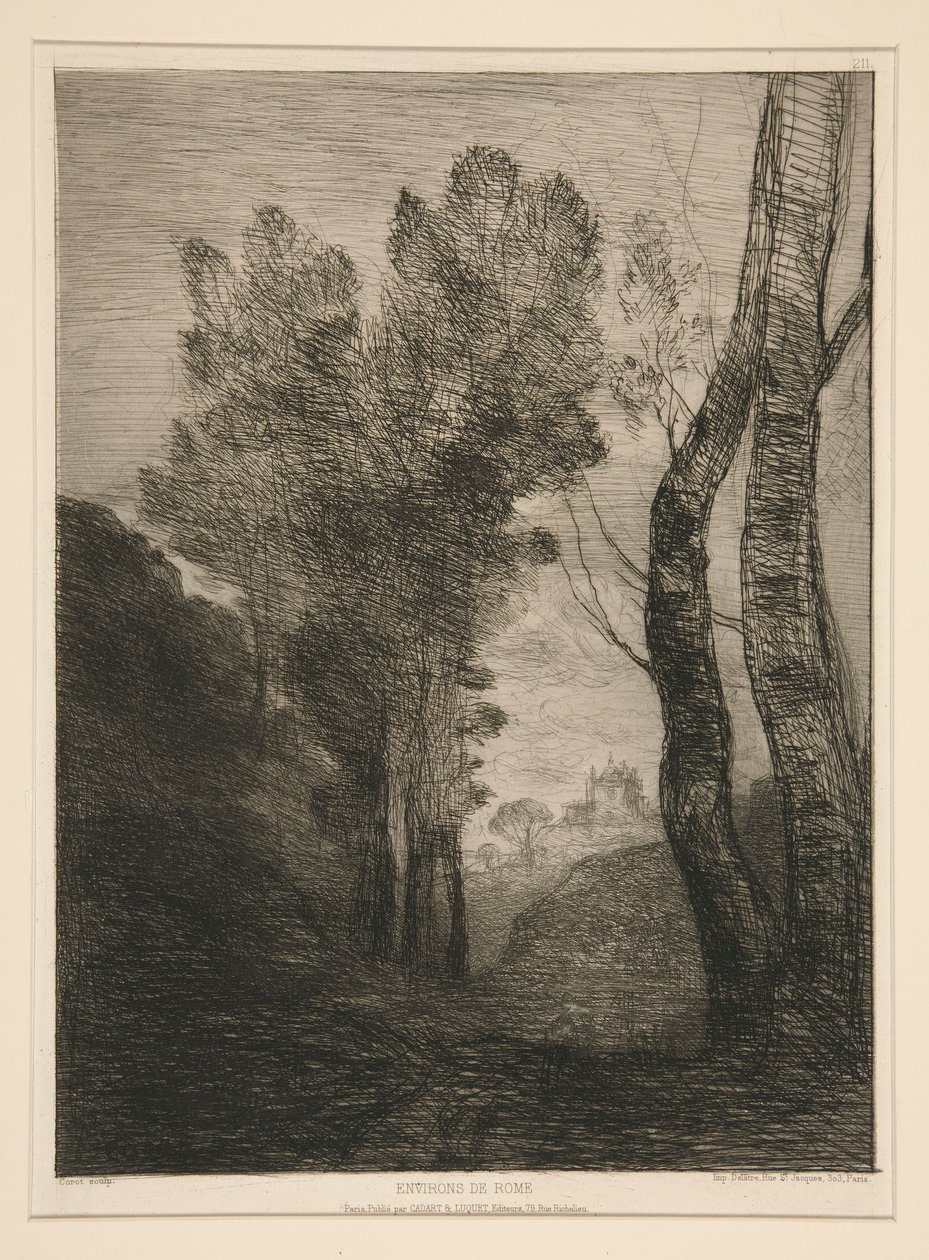 Environs de Rome (blízko Říma) od Jean Baptiste Camille Corot