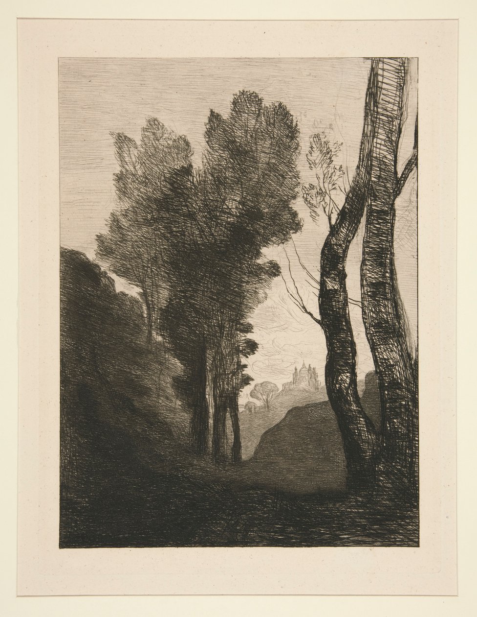 Environs de Rome (blízko Říma) od Jean Baptiste Camille Corot