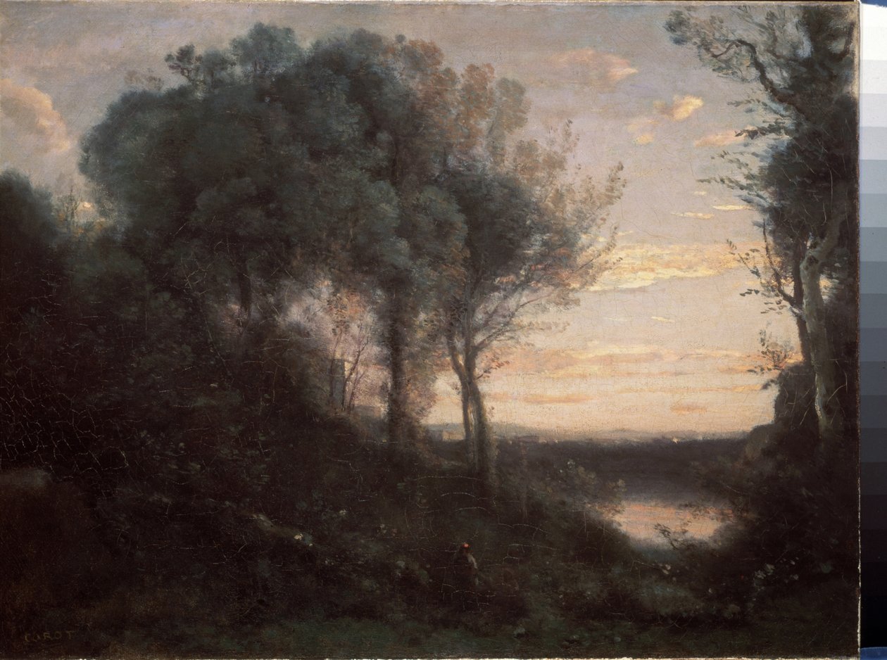 Večer, cca 1860 (olej na plátně) od Jean Baptiste Camille Corot