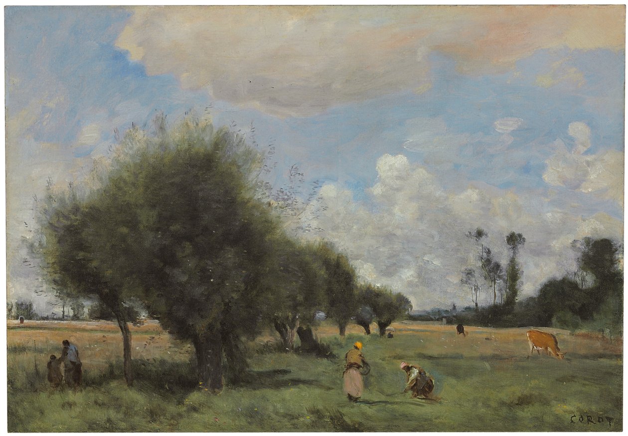 Pole poblíž Étampes, kolem 1855-60 od Jean Baptiste Camille Corot